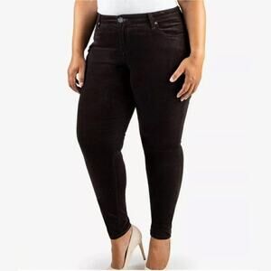 Kut From The Kloth Brown Bean Diana Corduroy Relaxed Fit Skinny Pants Size 18W